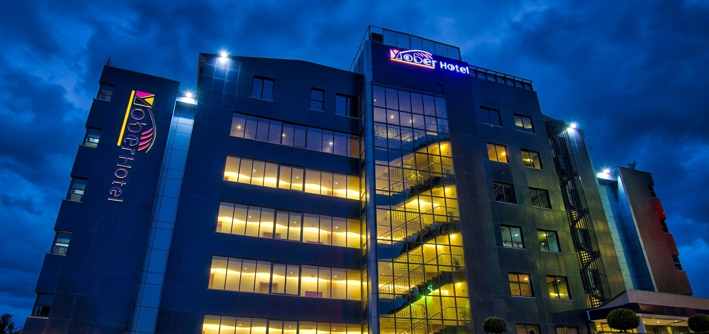 Yober Hotel night view, a peaceful oasis near Bole International Airport